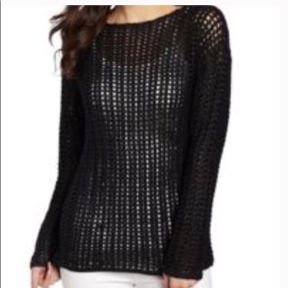 Kenneth Cole Sweaters - Kenneth Cole Black Open Weave Sweater L